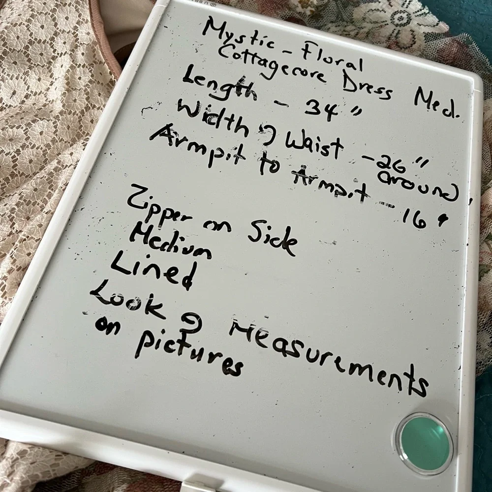 Mystic Tie Backnit Lace Skirt Dress Cottagecore Fairy Sz M Zipper on Side. - Picture 9 of 13